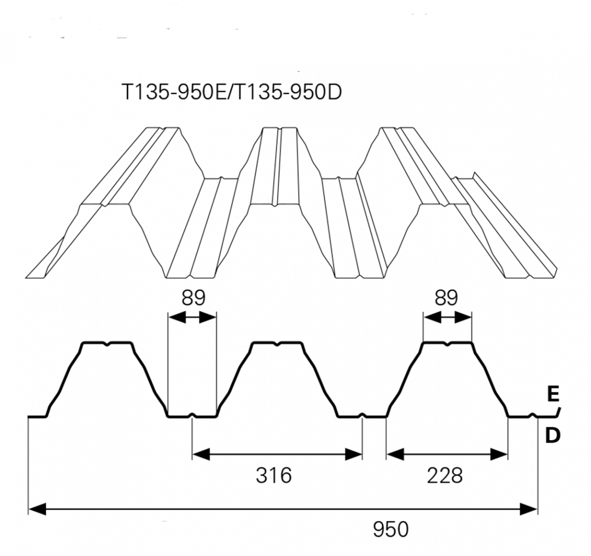T135-trapezlemez-metszet